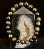 Gold Obsidian Protection Bracelet – 8mm & 10mm Beads for Small to Medium Wrists 🖤✨