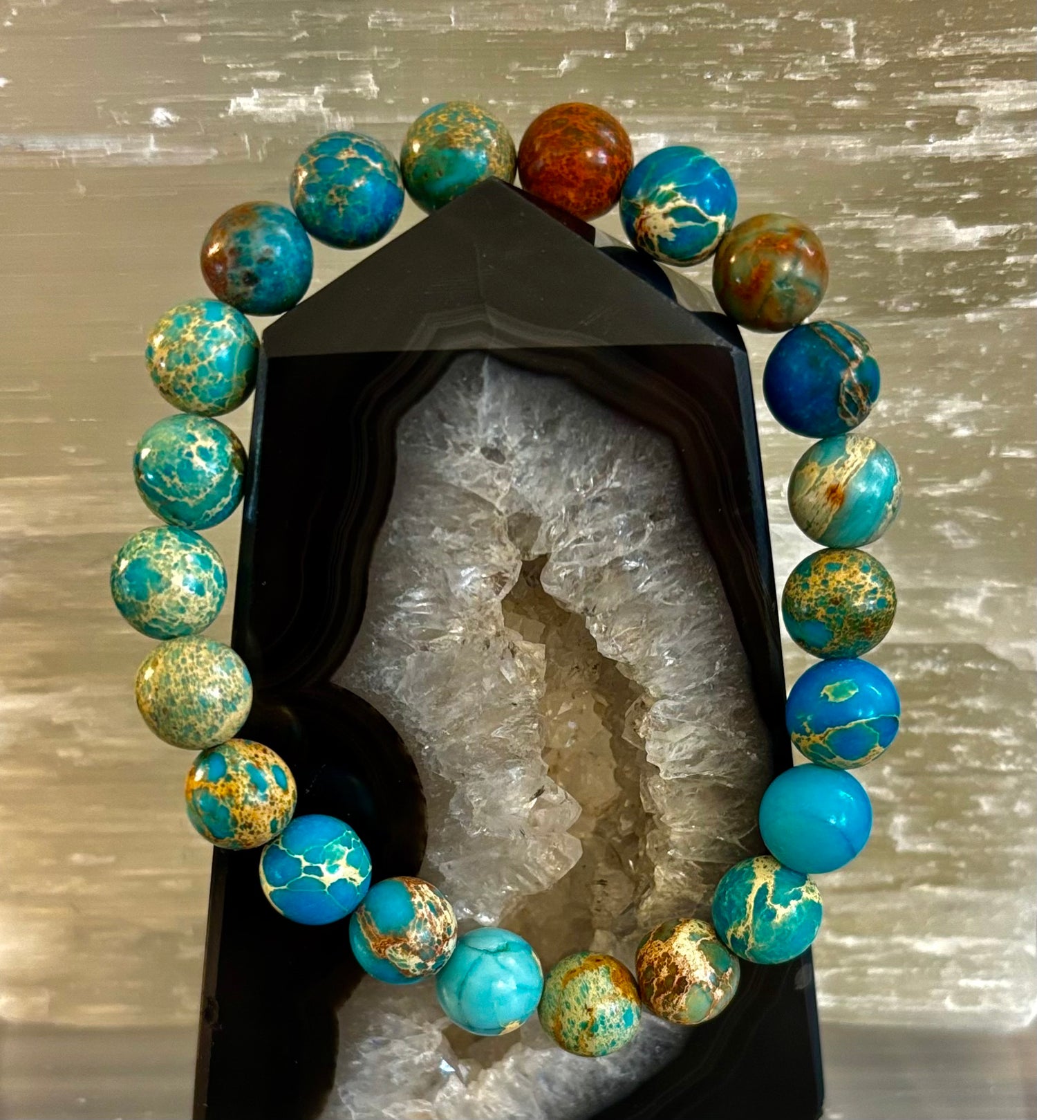 Imperial Jasper Gemstone Bracelet – 8mm Beads | Strength, Balance & Inner Peace