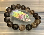 Watermelon Black Matte Stretch Stone Bracelet – 12mm Bold Beads | Grounding Energy & Fierce Style