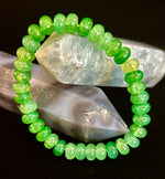 Green Agate Rondelle Bracelet – Calming Strength & Abundance | Medium Wrists