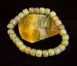 Dark Green Agate Rondelle Bracelet – Grounding, Strength & Prosperity | Medium Wrists