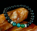 Green Natural Stone Stretchy Bracelet – Handcrafted in Turkey