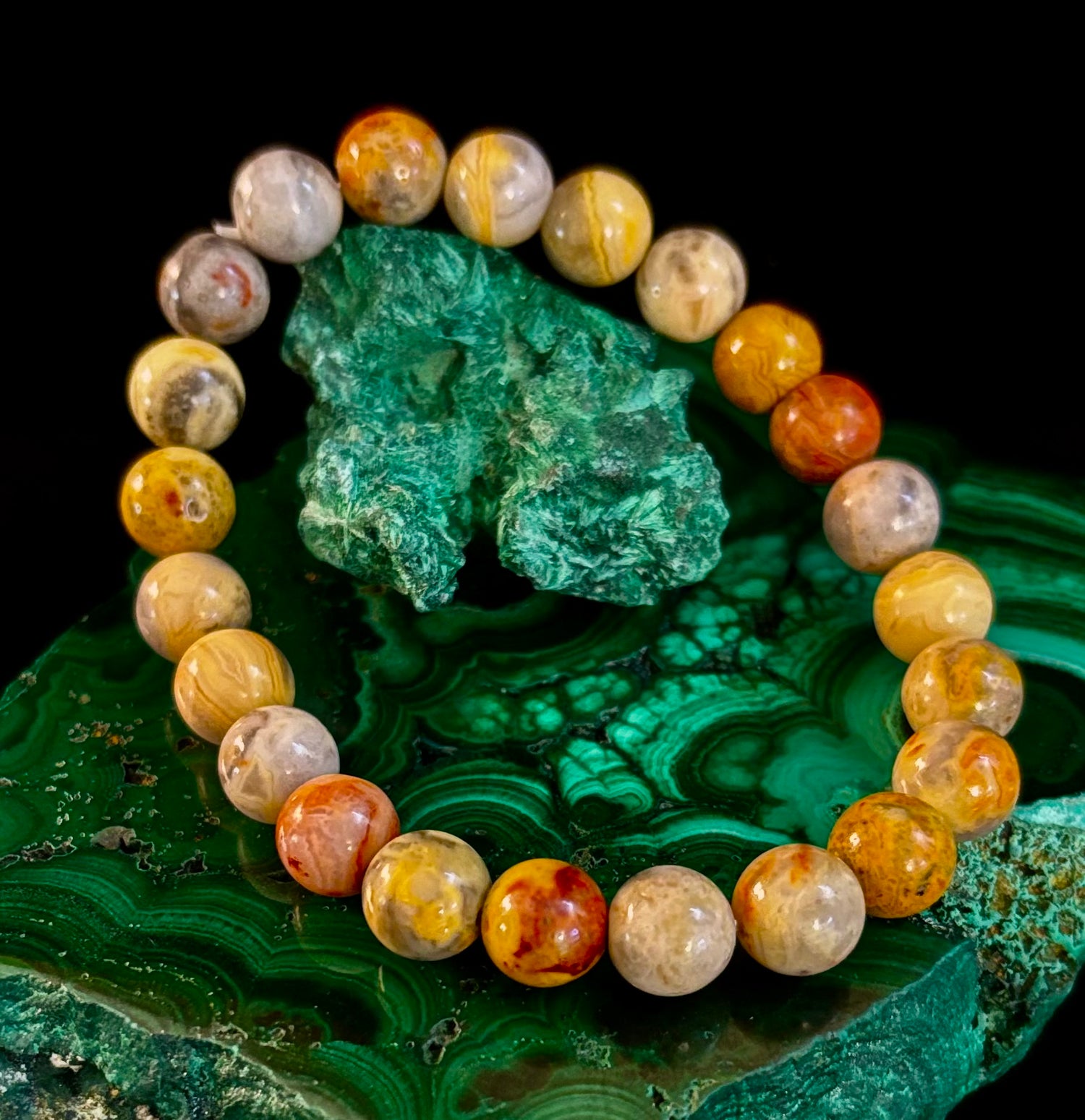Crazy Lace Agate Bracelet – 8mm Beads for Joy, Vitality & Balance (Medium Wrists)