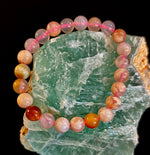 đ¸ Pink Flower Agate (Cherry Agate) Bracelet â 8mm Beads, Small to Medium Wrists
