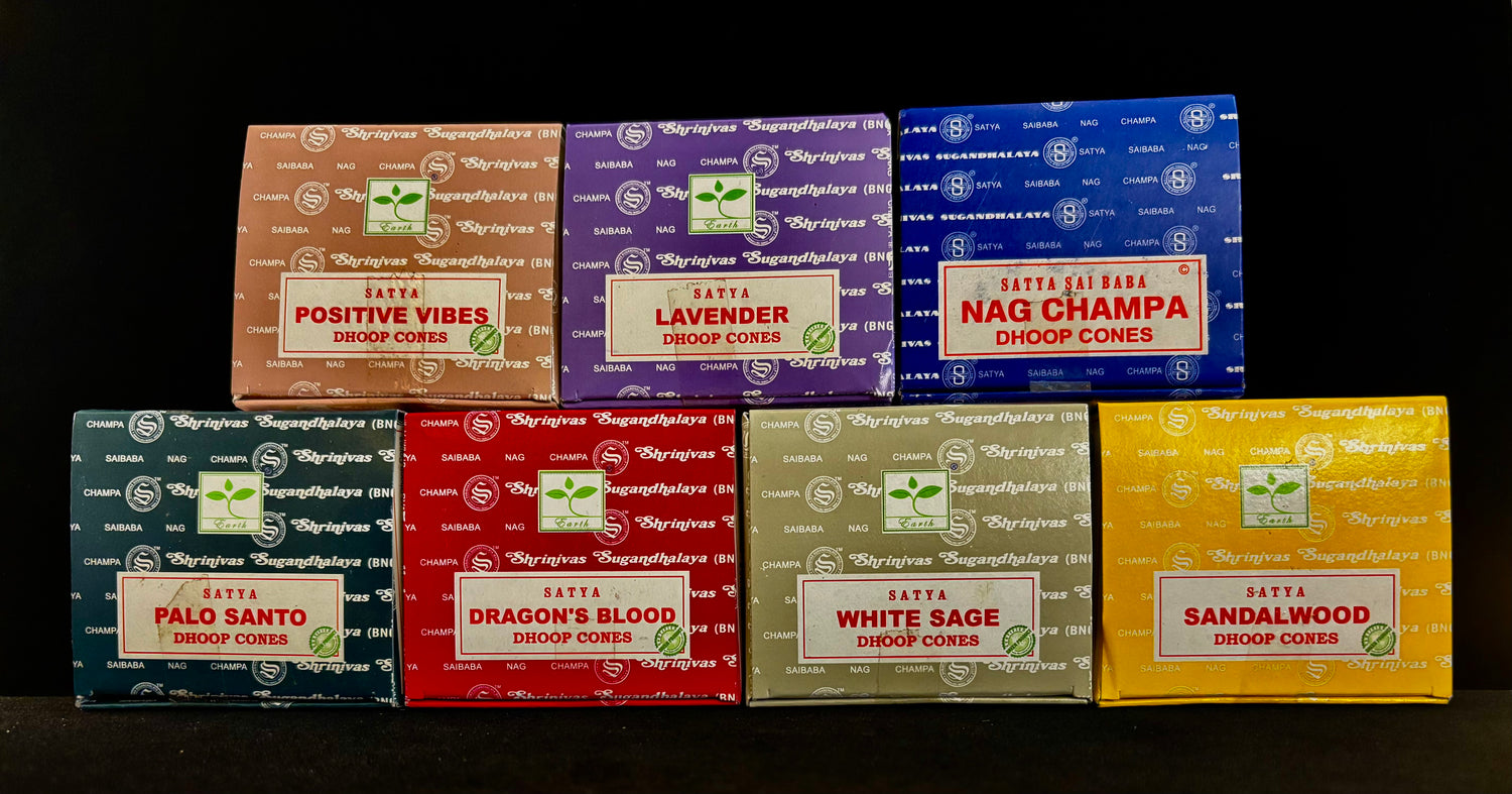 Satya Dhoop Cone Incense | 7 Fragrances from India – Nag Champa, Palo Santo, Sandalwood & More