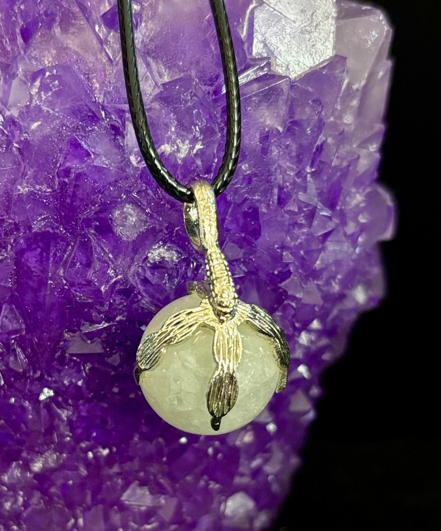 Natural Gemstone Claw Pendant Necklace – Choose Your Intention