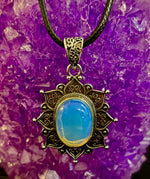 Bohemian Sunflower Moonstone Pendant Necklace