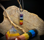 Chakra Crystal Necklace – 7-Layer Healing Pendant on Chain & Cord (1" Stone)