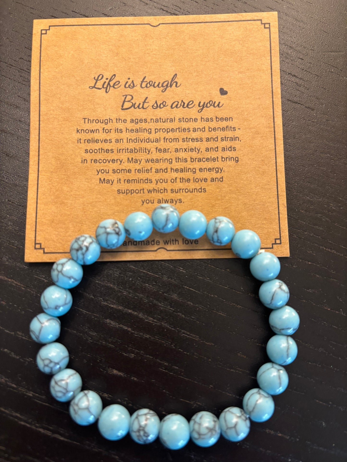 Natural Stone Friendship Bracelet – Gift Bracelet with Message Card