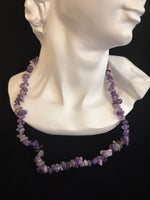 Natural Stone Chip Choker Necklace β Choose Purple or Blue