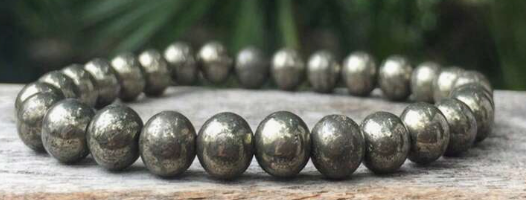Natural Pyrite Stone Beaded Bracelet