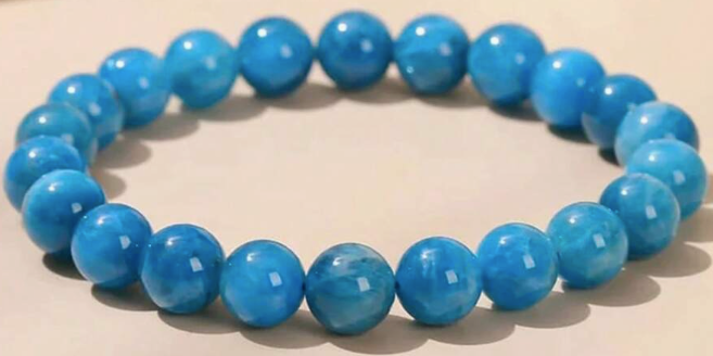 Blue Apatite Beads Bracelet - Enhance Creativity