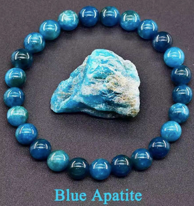 Blue Apatite Beads Bracelet - Enhance Creativity