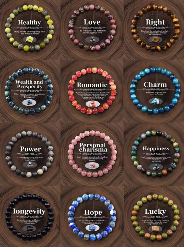 Healthy & Hope Intention Beaded Bracelets (Sold as a Pair)