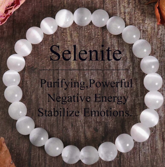 Reiki-Infused Selenite Healing Bracelet -Cleanse your energy and restore inner peace