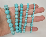 Natural Turquoise Howlite Beaded Bracelet – 8mm & 10mm Stones for Calm & Protection
