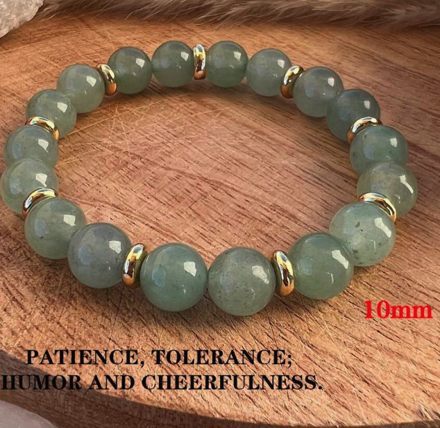 Green Aventurine Good Luck Bracelet – 10mm Beads for Prosperity & Positive Energy