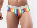 🌈 Rainbow Pride Striped Briefs – Loud, Proud, and Unapologetically You