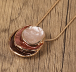 Geometric Beach Vibes Charm Necklace โ Gold or Blue Tone Options ๐โจ