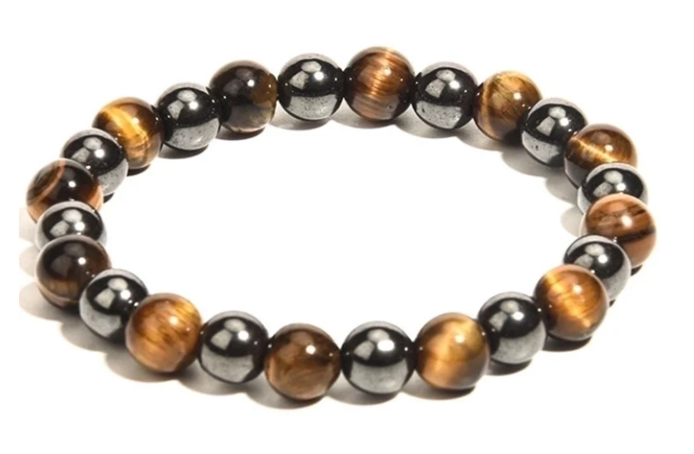 Tiger Eye & Hematite Protection Bracelet – Strength, Balance & Grounding Energy