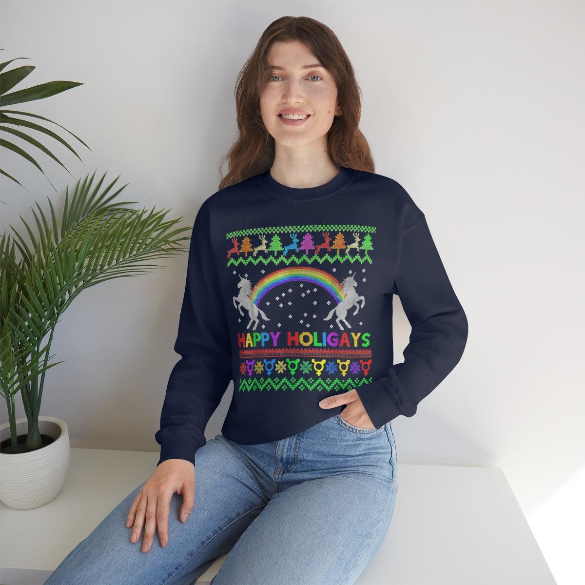 Happy Holigays - Sweatshirt - Wicked Naughty Apparel