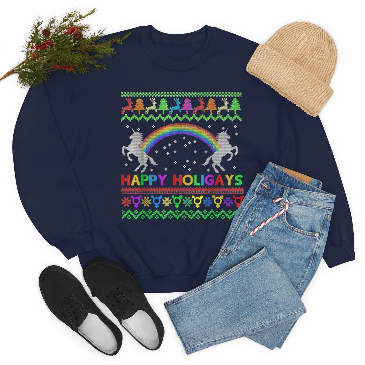 Happy Holigays - Sweatshirt - Wicked Naughty Apparel