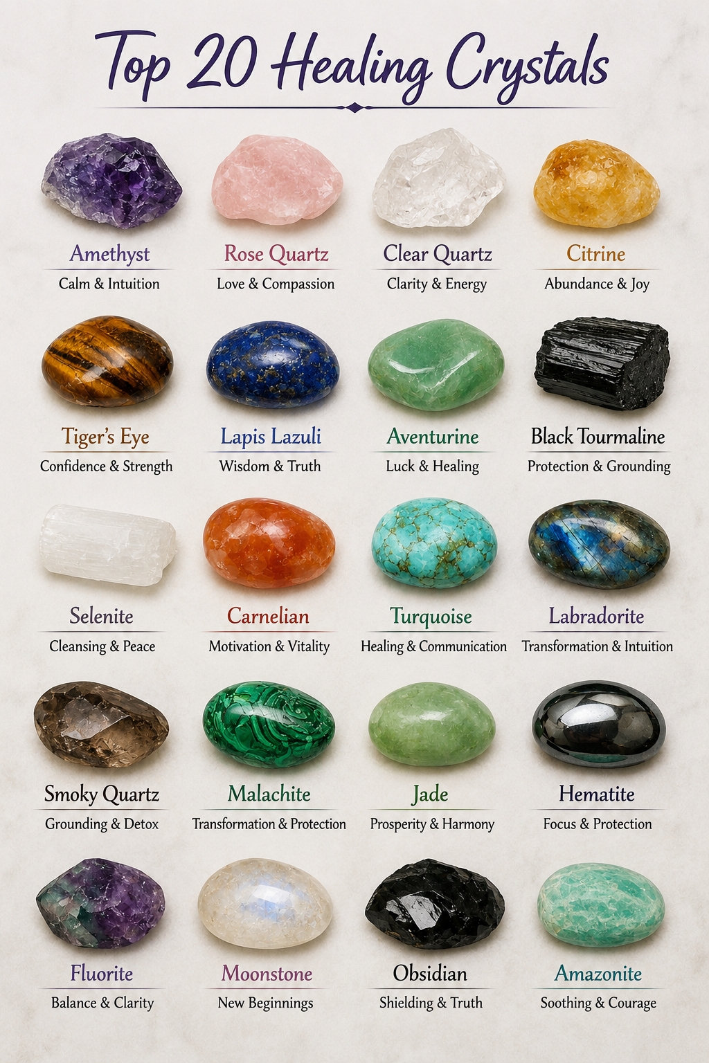 The Top 20 Healing Crystals and Their Meanings