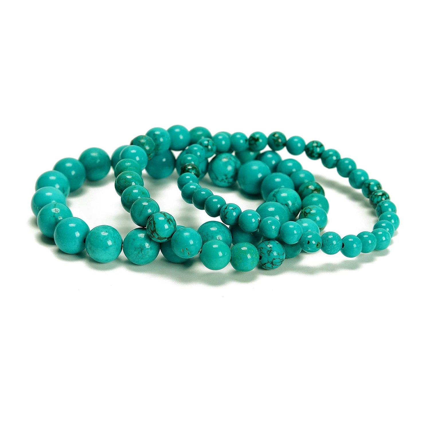Dark Blue Green Turquoise 10mm Reiki-Infused Protection Bracelet (7.5” Medium Wrists)