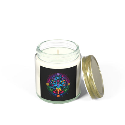 Chakra Healing Scented Candle, Coconut Apricot Wax (4oz, 9oz)