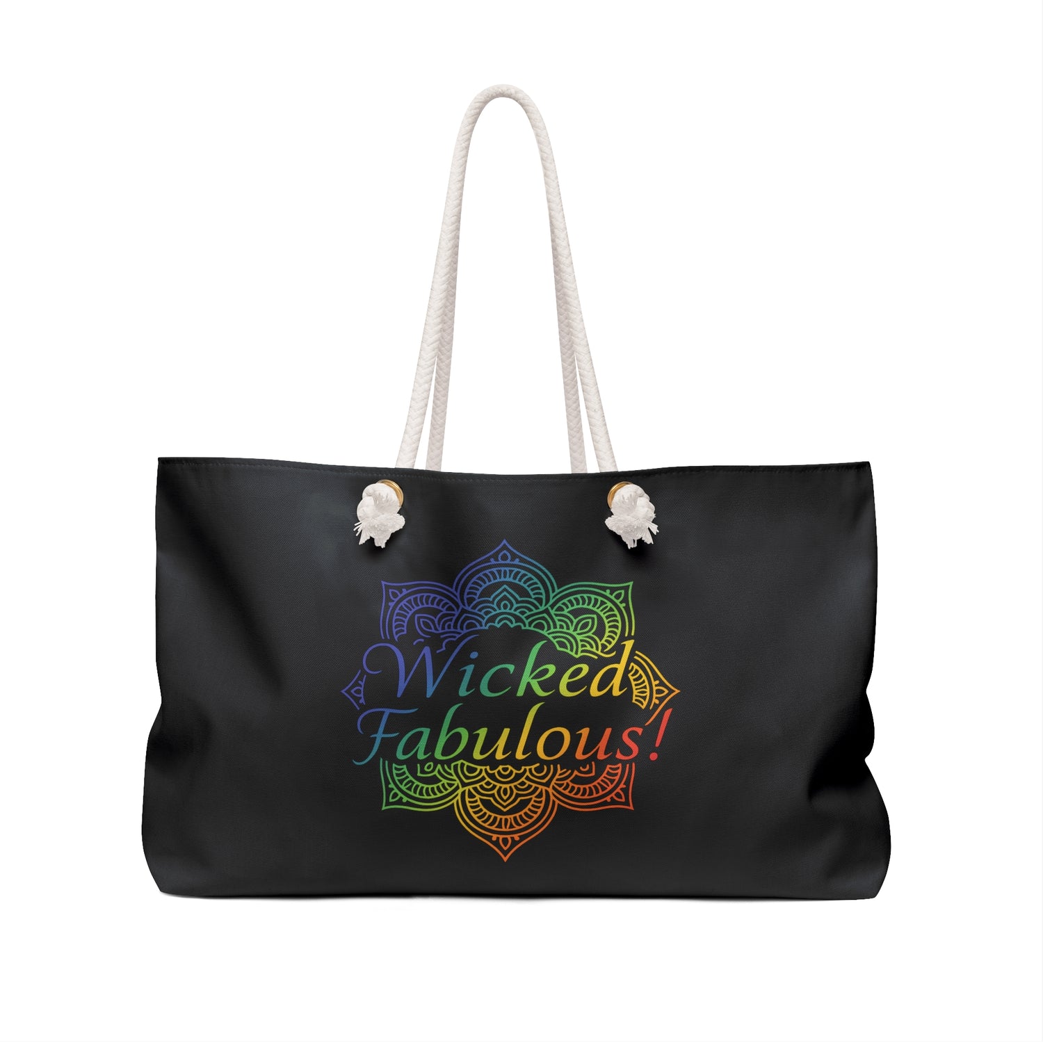 Wicked Fabulous Logo Weekend Tote Bag – Large Durable Travel & Beach Carryall with Rope Handles (24” x 13”)