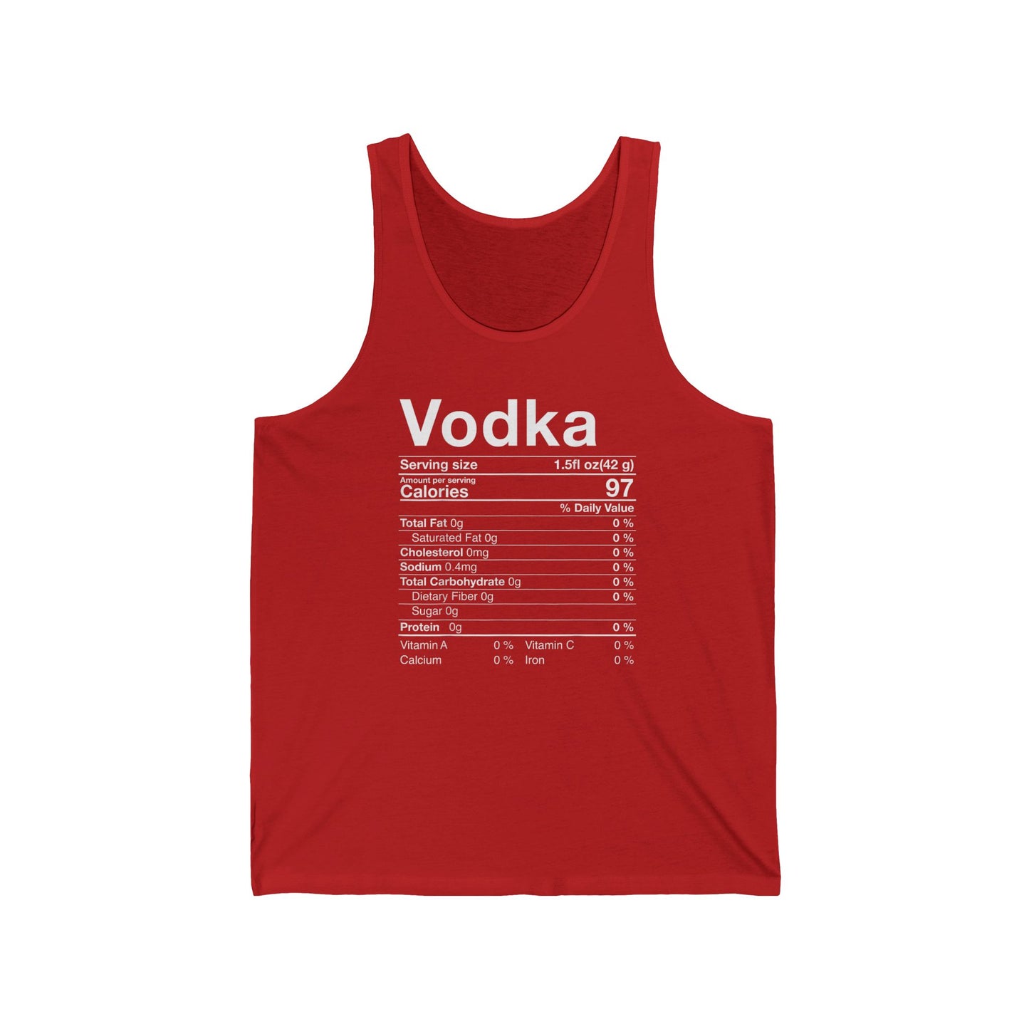 Vodka Nutritional Label