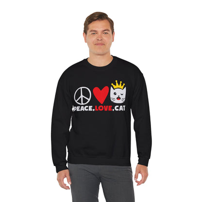 Peace, Love, and Cat Crewneck Sweatshirt