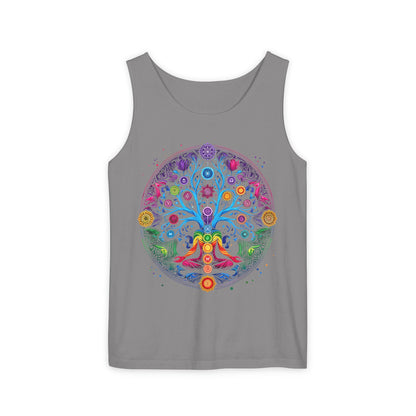 Vibrant Tree of Life Chakra Tank Top - Colorful Spiritual Design