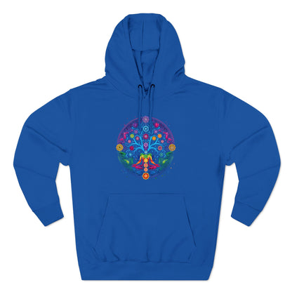 Meditative Tree Mandala Chakra Fleece Hoodie for Mindfulness & Comfort