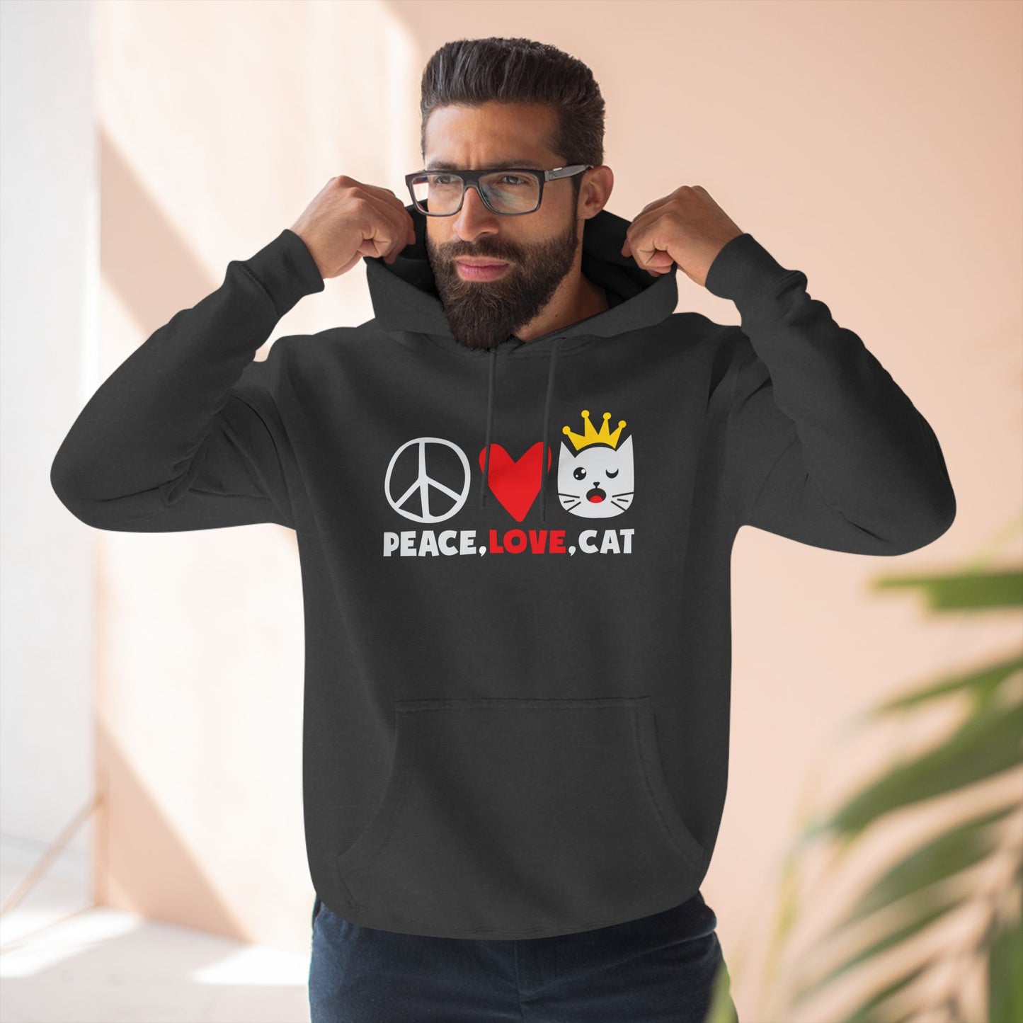 Peace, Love, Cat Hoodie