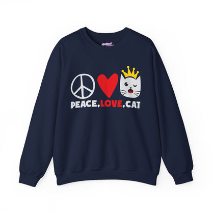 Peace, Love, and Cat Crewneck Sweatshirt