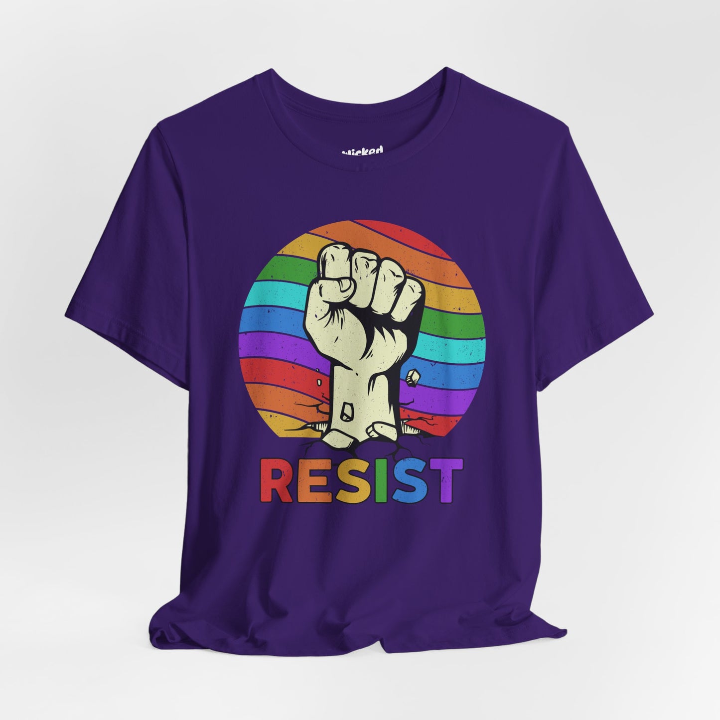 Resist Rainbow Graphic Tee | Unisex Short Sleeve T-Shirt for Activism and Pride