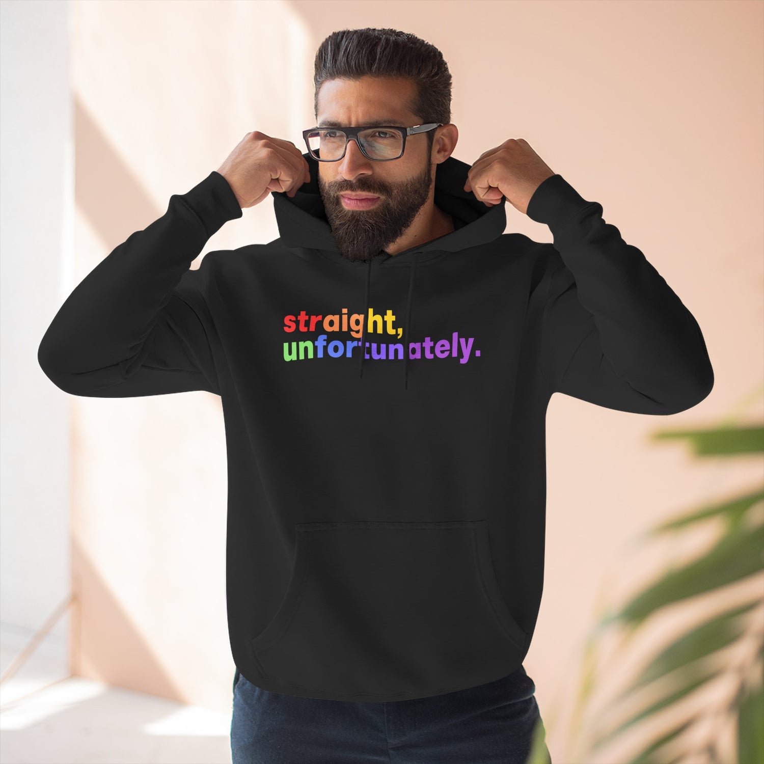 🌈 “Straight, Unfortunately” Hoodie – Funny LGBTQ+ Ally Sweatshirt