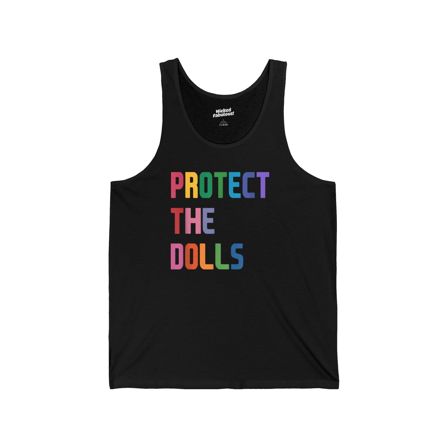 Protect The Dolls Unisex Jersey Tank - LGBTQ+ Pride Tee, Casual Summer Wear, Gifts for Activists, Statement Top, Festival Fashion