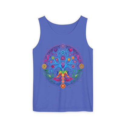 Vibrant Tree of Life Chakra Tank Top - Colorful Spiritual Design