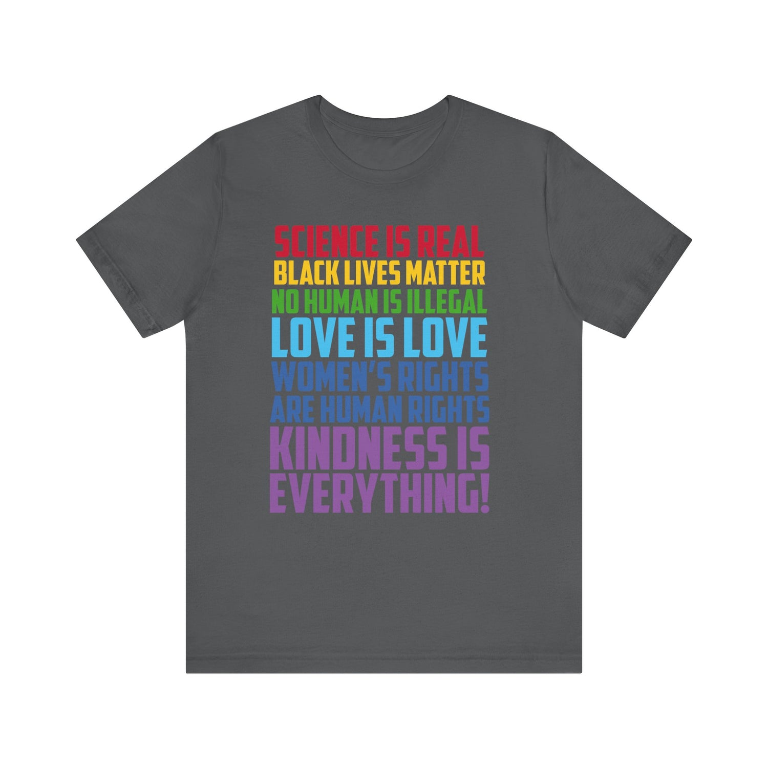 Science is Real, Black Lives Matter, No Human is Illegal