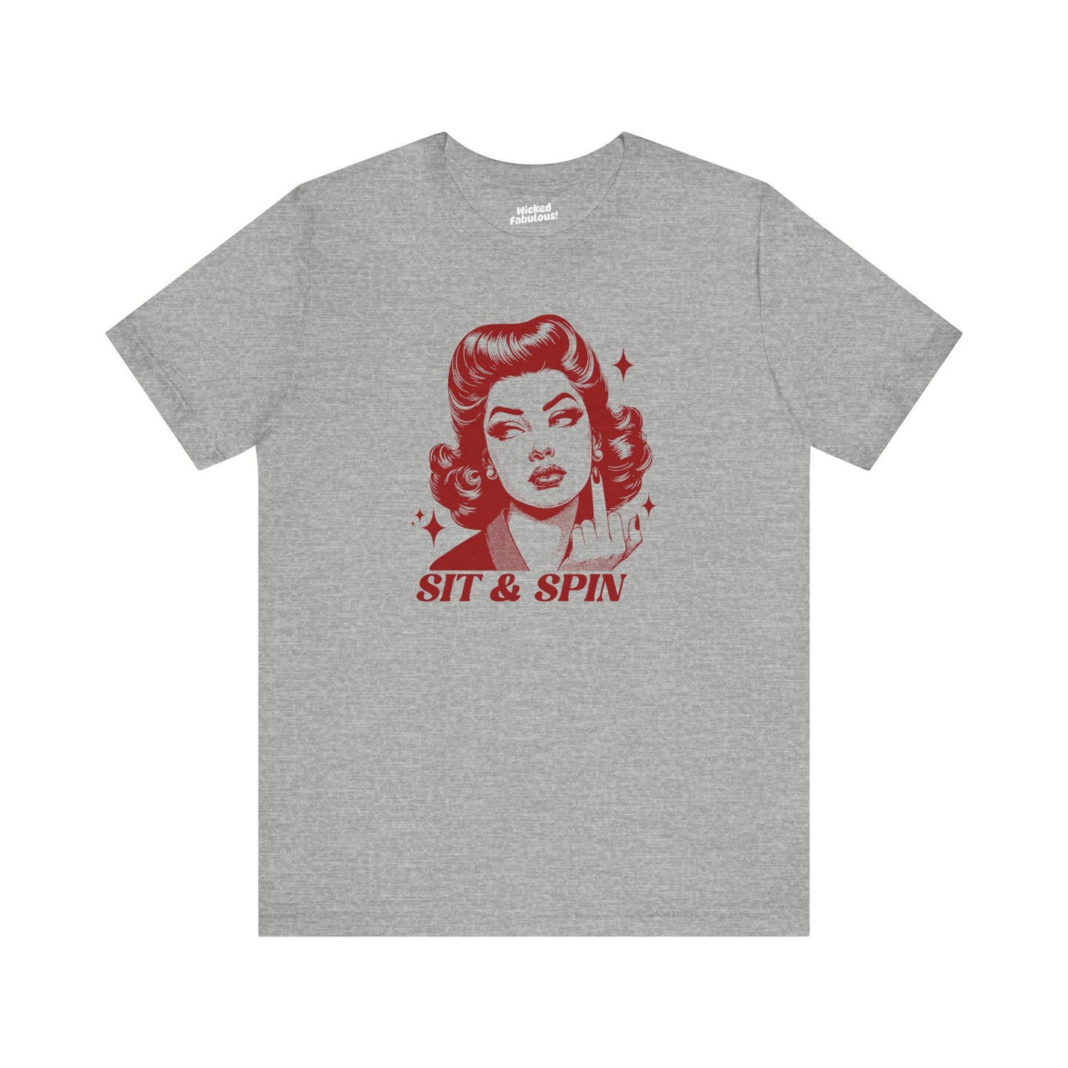 Vintage-Inspired Graphic Tee with 'Sit & Spin' Design