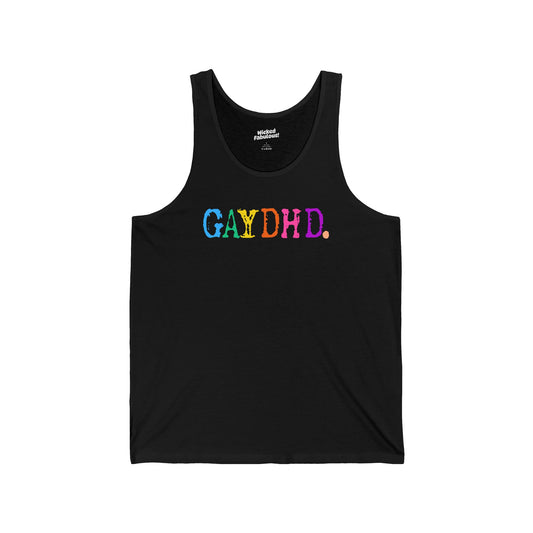 Pride Unisex Jersey Tank - GAYDHD. Statement Tank