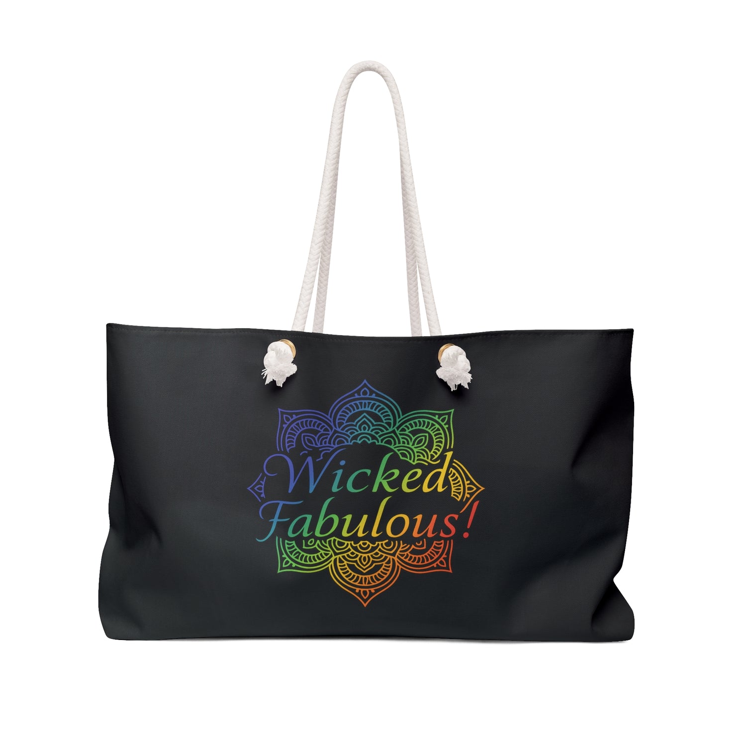 Wicked Fabulous Logo Weekend Tote Bag – Large Durable Travel & Beach Carryall with Rope Handles (24” x 13”)