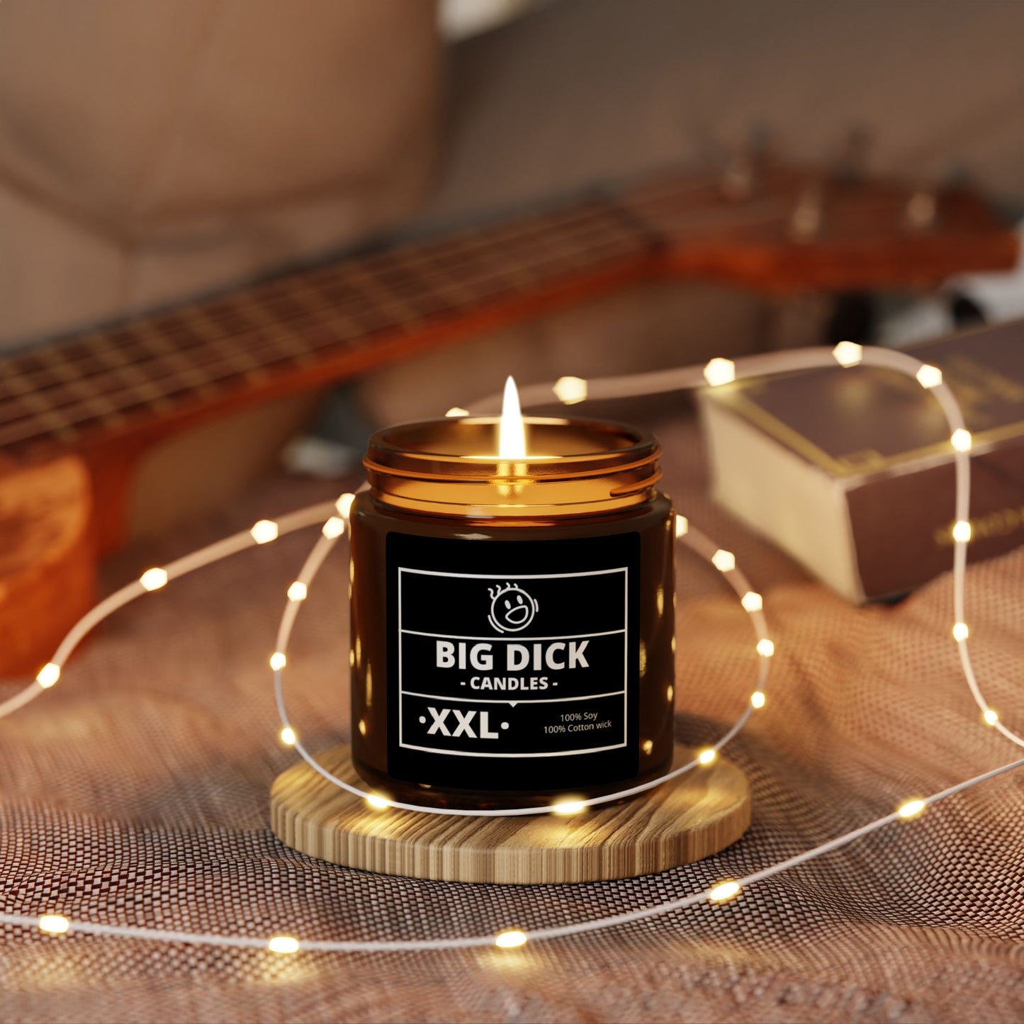 Big Dick - Scented Soy Candle (Multi-Size, Amber Jar)