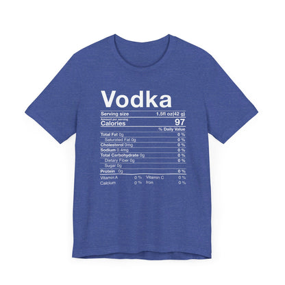 Vodka Nutritional Label