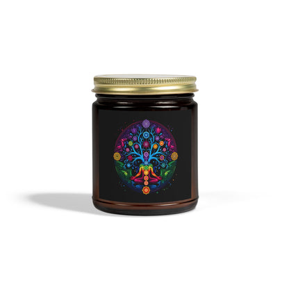 Chakra Healing Scented Candle, Coconut Apricot Wax (4oz, 9oz)