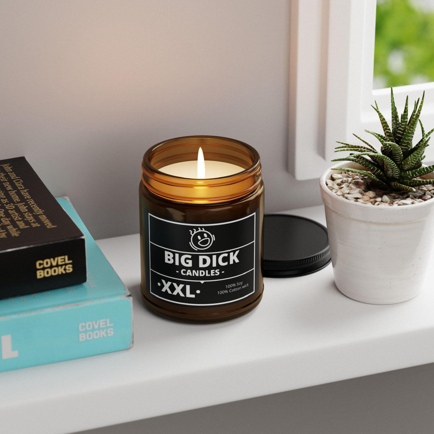 Big Dick - Scented Soy Candle (Multi-Size, Amber Jar)