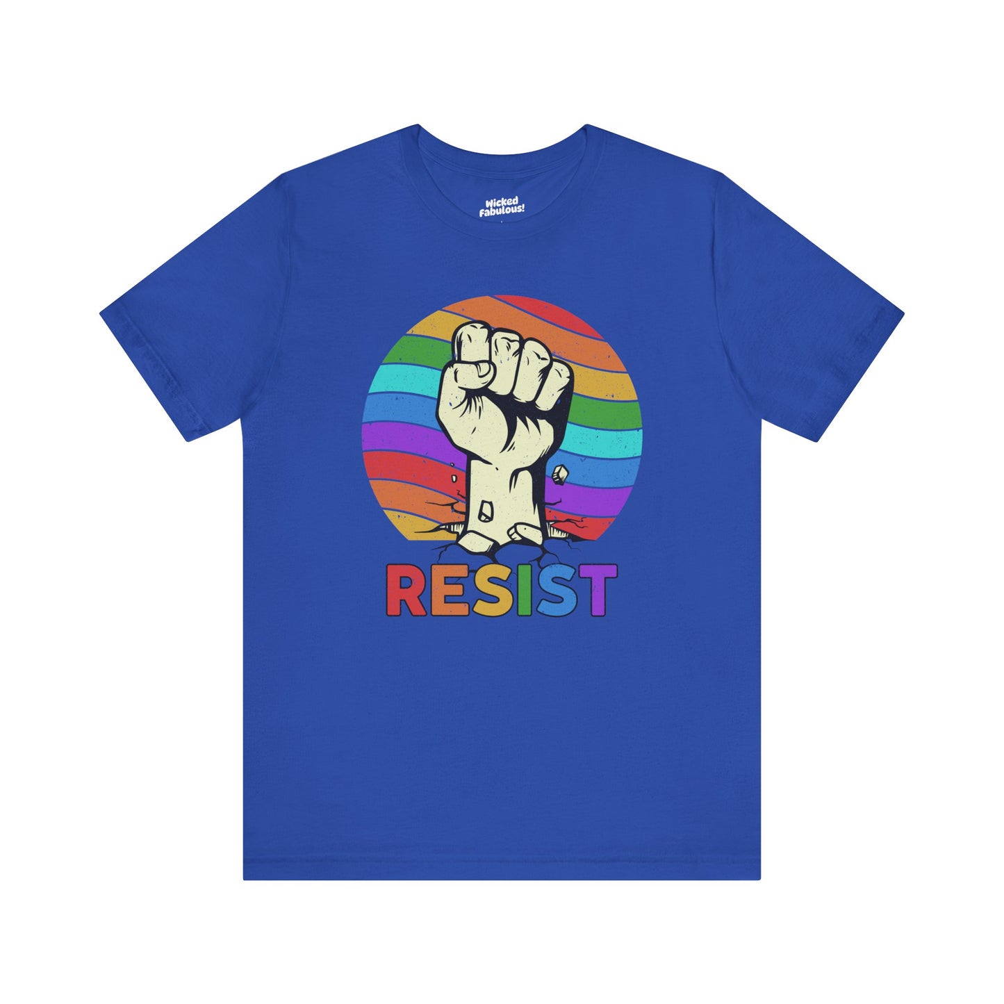 Resist Rainbow Graphic Tee | Unisex Short Sleeve T-Shirt for Activism and Pride