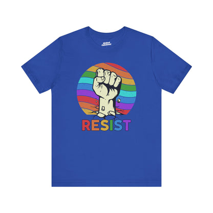 Resist Rainbow Graphic Tee | Unisex Short Sleeve T-Shirt for Activism and Pride